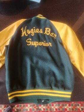 Hogies Bar Superior Green & Yellow Varsity Jacket